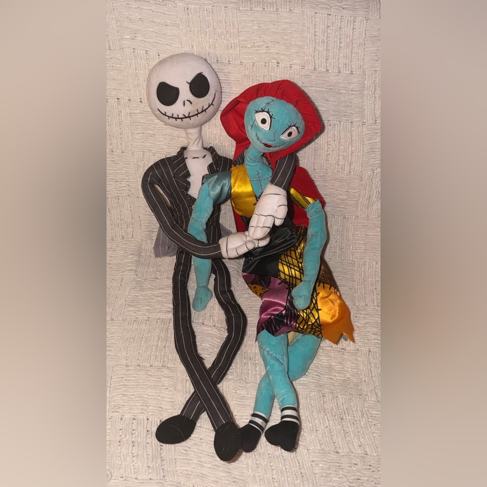 Jack Skelling and Sally plushies